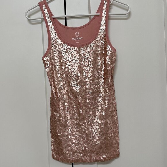Rose Pink Sequin Tank - Picture 2 of 3